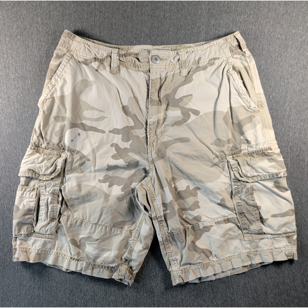 Y2K Champs Desert Camo Cargo Shorts Sz 33 Urban Streetwear Miltary Indie Utility